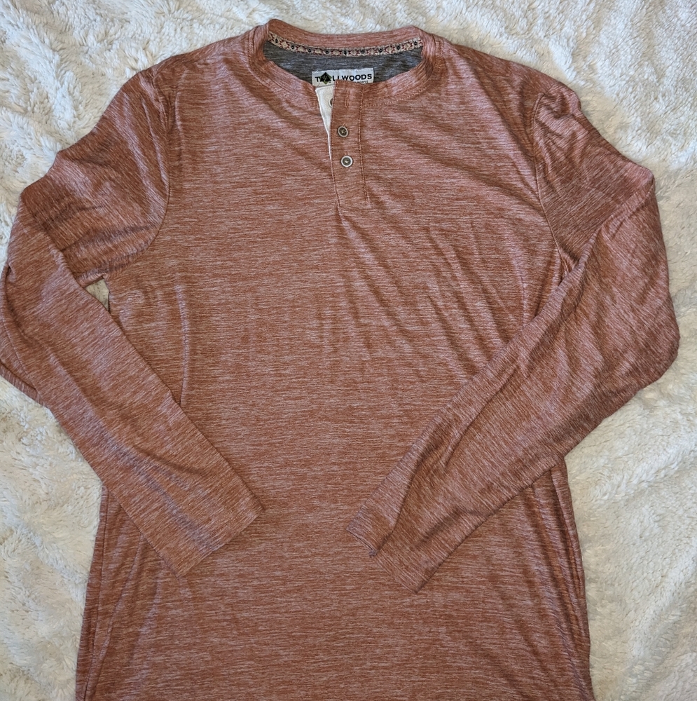 Tallwoods Henley Long Sleeve Top - Rust
